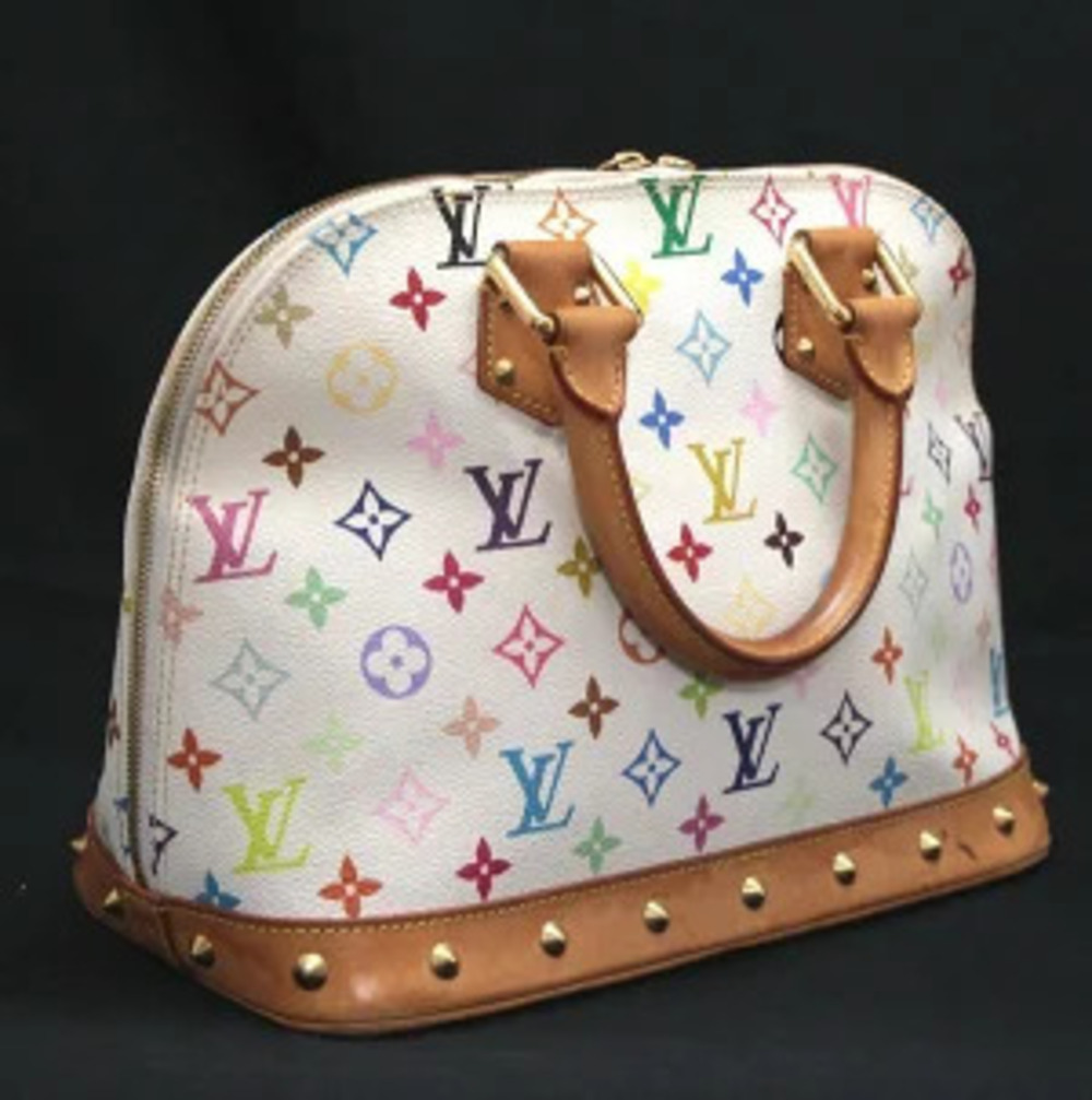 Louis Vuitton White Multicolor Alma Handbag White